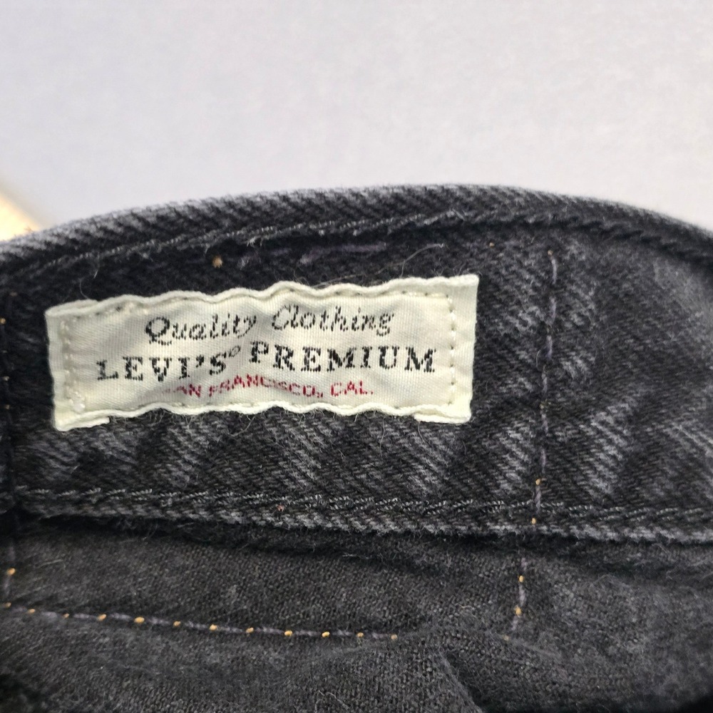Levis 501 Womens W25 Black Distressed Cutoff Shorts High Rise Denim - Picture 8 of 11